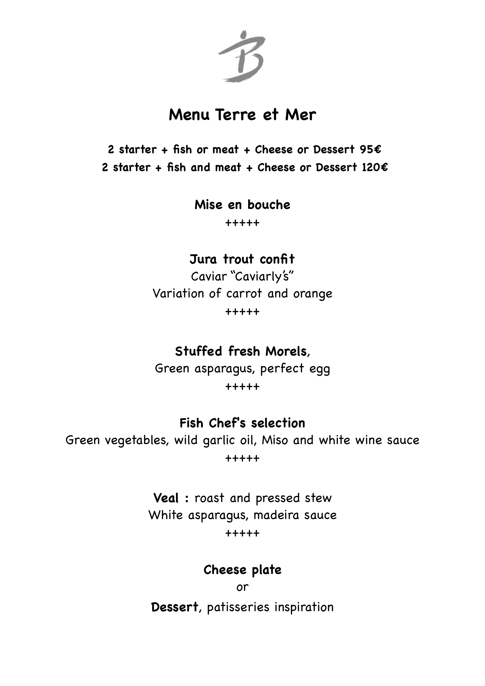 On the menu or store in the menu